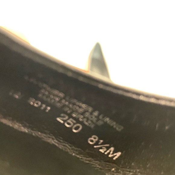 Tory Burch Natalya mid wedge heels black leather with gold tone logo - Picture 5 of 7